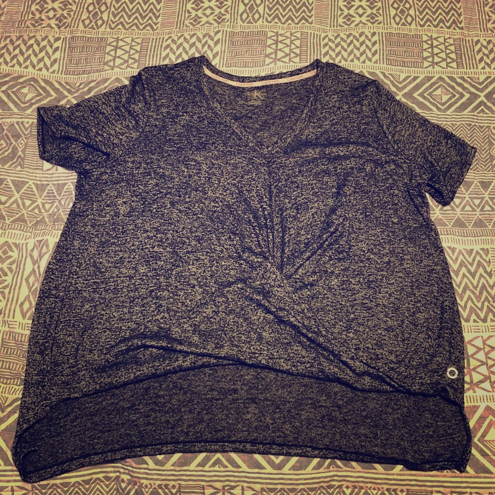 Calvin Klein XL black knit knotted top